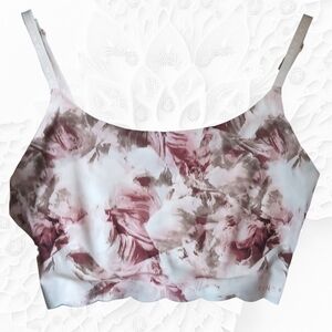 Danskin Intimates Padded Adjustable Pink Grey Floral Roses Bra NWOT